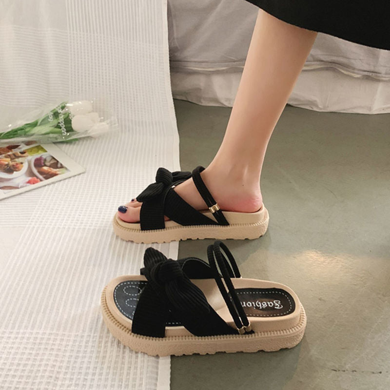 ByOscar™️ Sandales élégantes à plateforme avec nœud papillon