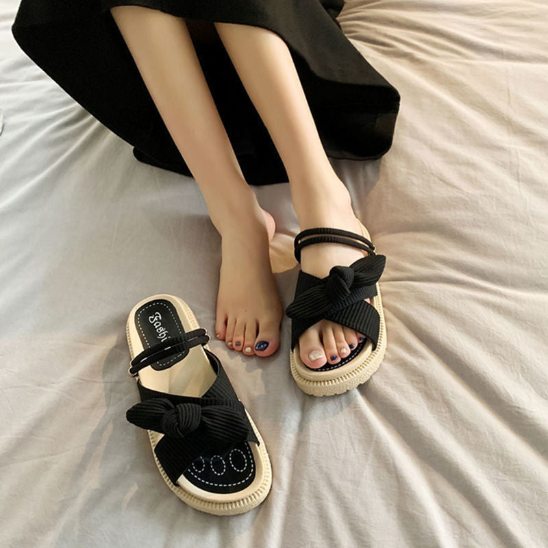ByOscar™️ Sandales élégantes à plateforme avec nœud papillon