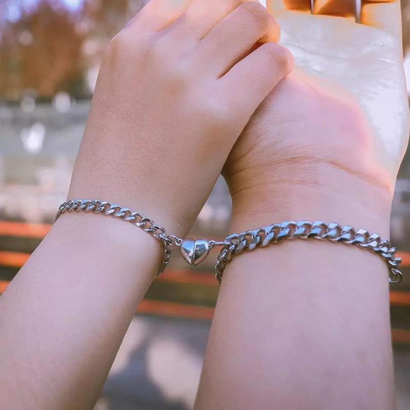 Ensemble de bracelets à maillons coeur